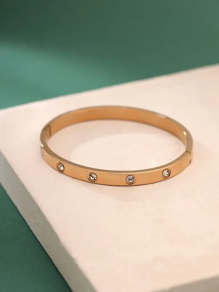 Yellow Chimes Bangle Bracelet for Woman Fashion Rose Gold Kada Bracelet Hand Accessories for Women Crystal Bangles Bracelets for Girls Birthday Gift for Women Anniversary Gift for Wife Yellow Chimes Earrings