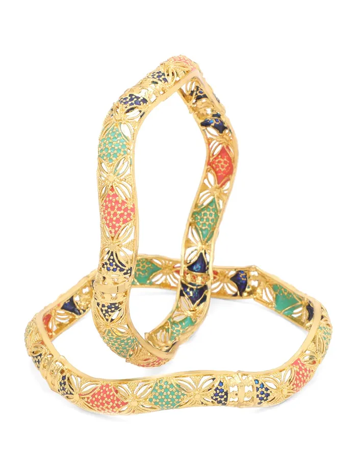 Yellow Chimes Bangles for Women Floral and Wave Designed Meenakari Touch Traditional Bangles for Women and Girls Yellow Chimes Bracelets Yellow Chimes Bangles for Women Floral and Wave Designed Meenakari Touch Traditional Bangles for Women and Girls Yellow Chimes Bracelets
