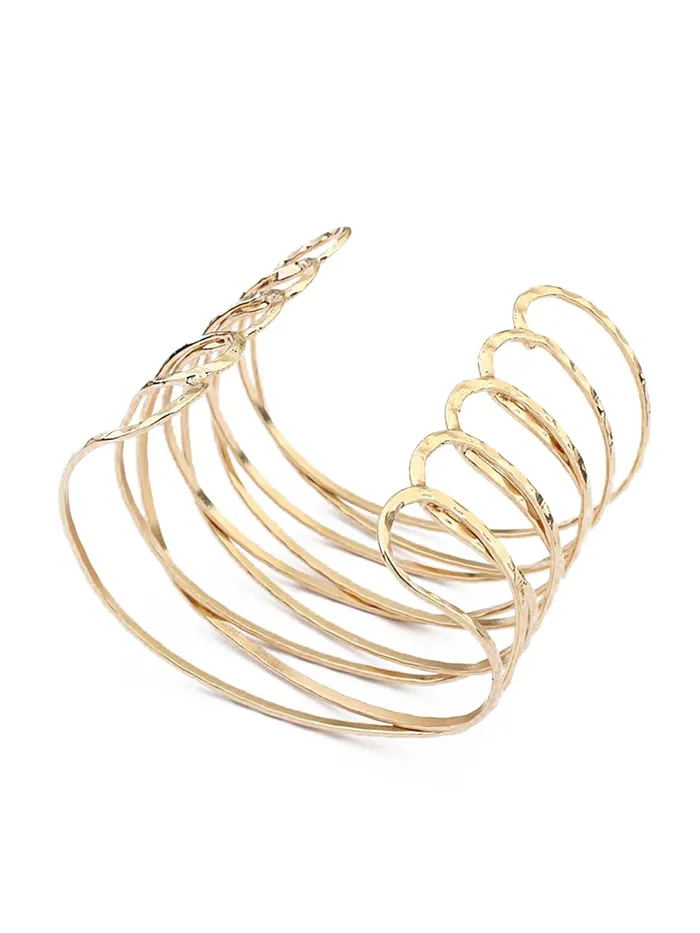 Yellow Chimes Bracelet for Women and Girls Fashion Golden Cuff Kadaa Bracelets for Women Gold Plated Hand Cuff Kadaa Bracelet Birthday Gift For Girls and Women Design 5 Yellow Chimes Necklaces