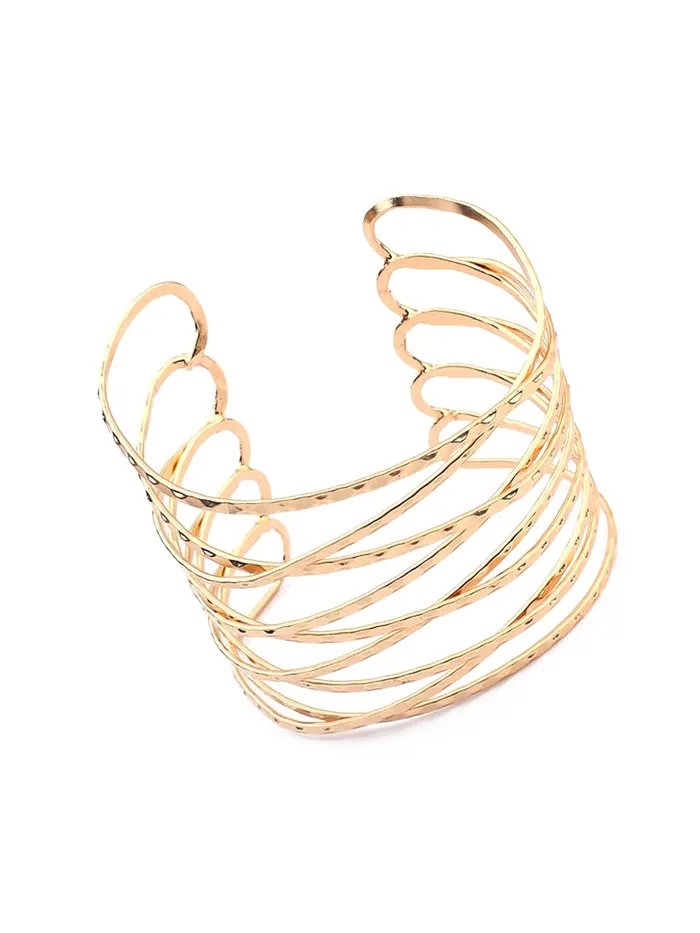 Yellow Chimes Bracelet for Women and Girls Fashion Golden Cuff Kadaa Bracelets for Women Gold Plated Hand Cuff Kadaa Bracelet Birthday Gift For Girls and Women Design 5 Yellow Chimes Necklaces