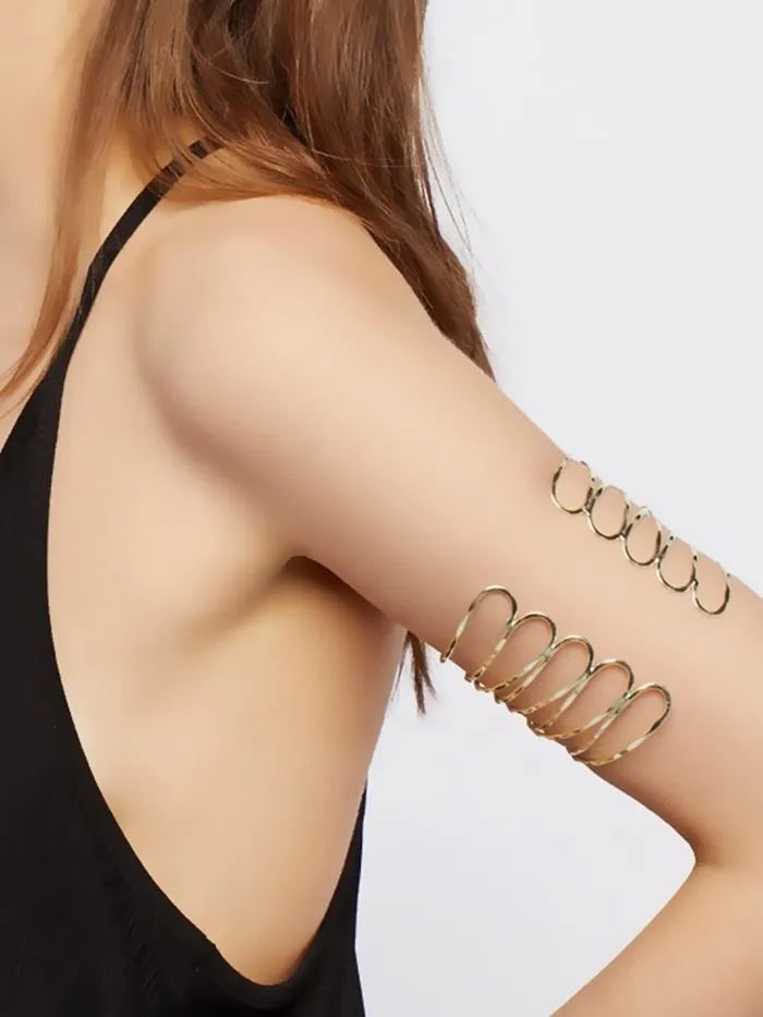 Yellow Chimes Bracelet for Women and Girls Fashion Golden Cuff Kadaa Bracelets for Women Gold Plated Hand Cuff Kadaa Bracelet Birthday Gift For Girls and Women Design 5 Yellow Chimes Necklaces