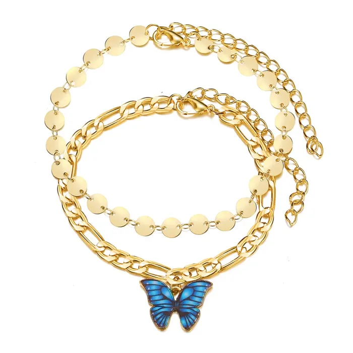 Yellow Chimes Bracelet For Women Gold Tone Dual Layer Chain With Blue Color Butterfly Charm Hanging Bracelet For Women and Girls Yellow Chimes Earrings Yellow Chimes Bracelet For Women Gold Tone Dual Layer Chain With Blue Color Butterfly Charm Hanging Bracelet For Women and Girls Yellow Chimes Earrings