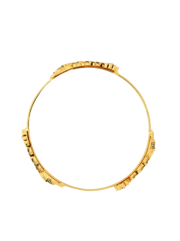 Yellow Chimes Bracelets Yellow Chimes Bangles for Women Gold Toned Floral Designed Meenakari Touch Traditional Bangles for Women and Girls