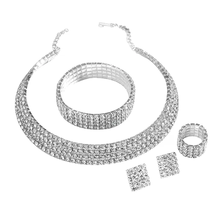 Yellow Chimes Bracelets Yellow Chimes Crystal Jewellery Set for Women Crystal Jewelry Set Silver Plated Choker Necklace Set with Earrings for Women and Girls Design 17 Yellow Chimes Bracelets Yellow Chimes Crystal Jewellery Set for Women Crystal Jewelry Set Silver Plated Choker Necklace Set with Earrings for Women and Girls Design 17