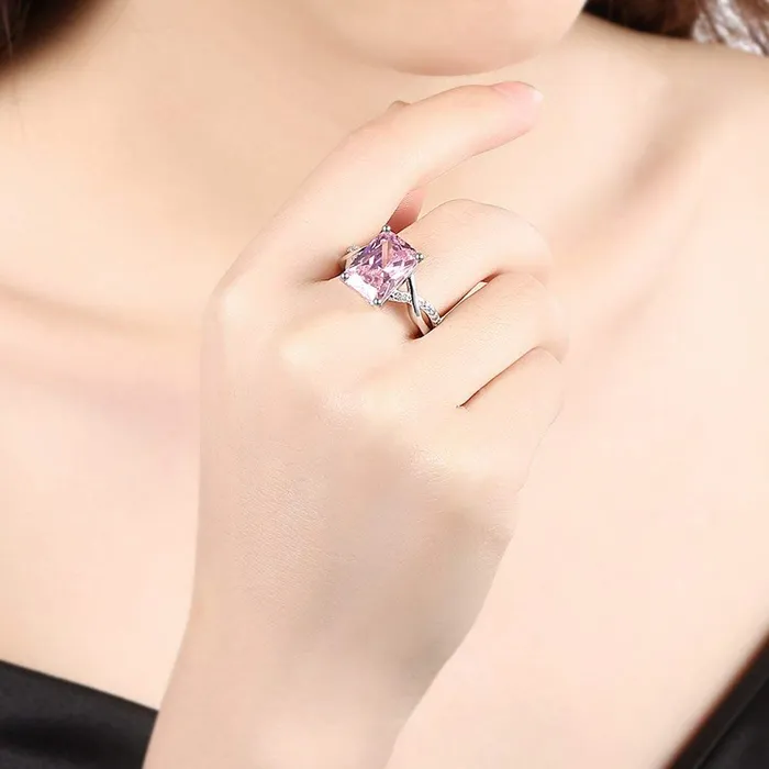 Yellow Chimes Bracelets Yellow Chimes Crystal Rings For Women Adjustable Pink Crystal Ring For Women Rhodium Plated Finger Ring for Girls Birthday Gift For Girls Women Anniversary Gift for Wife
