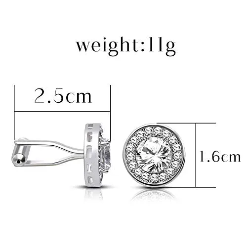 Yellow Chimes Bracelets Yellow Chimes Exclusive Collection Stainless Steel Crystal studded Silver Cuff Links for Men