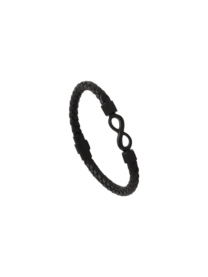 Yellow Chimes Bracelets Yellow Chimes Leather Bracelets for Men Fashion Black Bracelet Mens Infinity Leather Bracelet For Boys Hand Accessories for Men Birthday Gift for Boys Men Anniversary Gift for Husband