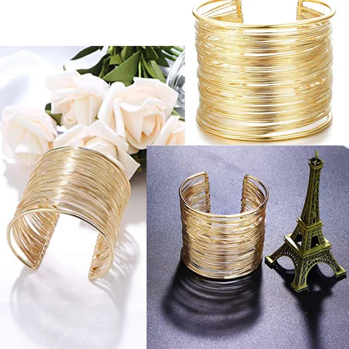 Yellow Chimes Bracelets Yellow Chimes Multilayer Strings Wristband openable Cuff Bracelet for Women and Girls