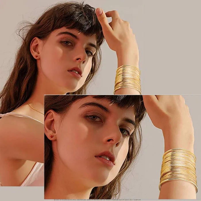 Yellow Chimes Bracelets Yellow Chimes Multilayer Strings Wristband openable Cuff Bracelet for Women and Girls