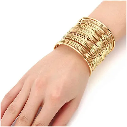 Yellow Chimes Bracelets Yellow Chimes Multilayer Strings Wristband openable Cuff Bracelet for Women and Girls