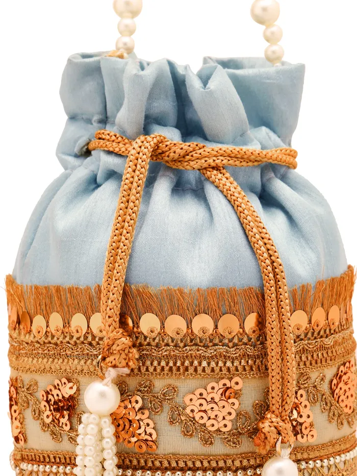Yellow Chimes Bracelets Yellow Chimes Potli Bags Traditional Handcrafted Handbags 18cm x 13cm Multicolor