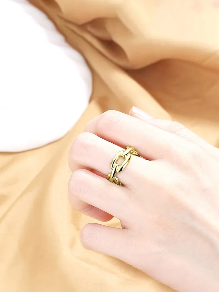 Yellow Chimes Bracelets Yellow Chimes Rings for Women Girls Ring for Girls Gold Tone Chain Designed Finger Ring for Women Birthday Gift For girls women Anniversary Gift for Wife
