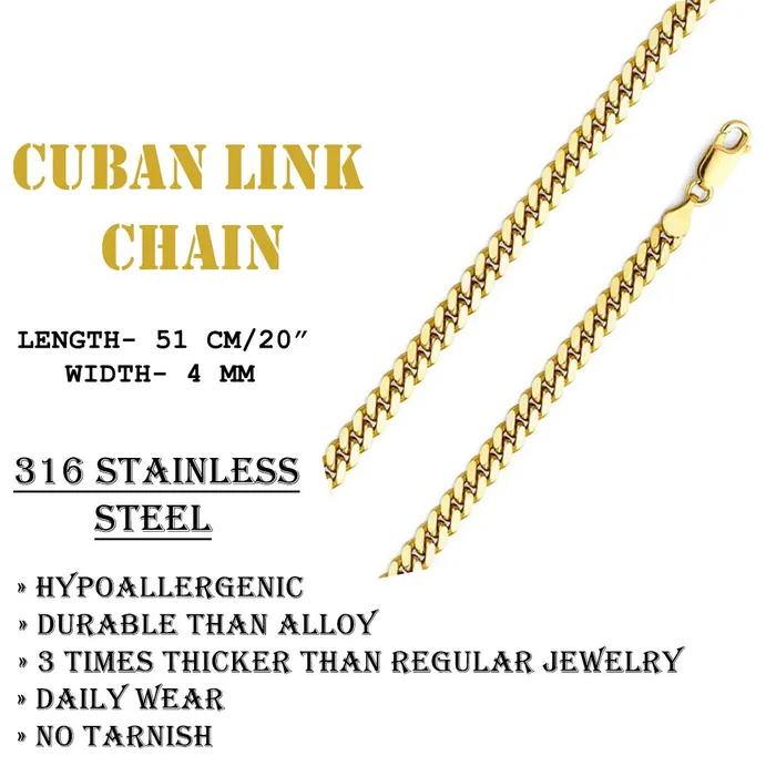 Yellow Chimes Classic 316L Stainless Steel Unisex Gold Chain for Women and Men Yellow Chimes Necklaces