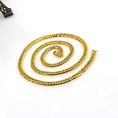 Yellow Chimes Classic 316L Stainless Steel Unisex Gold Chain for Women and Men Yellow Chimes Necklaces
