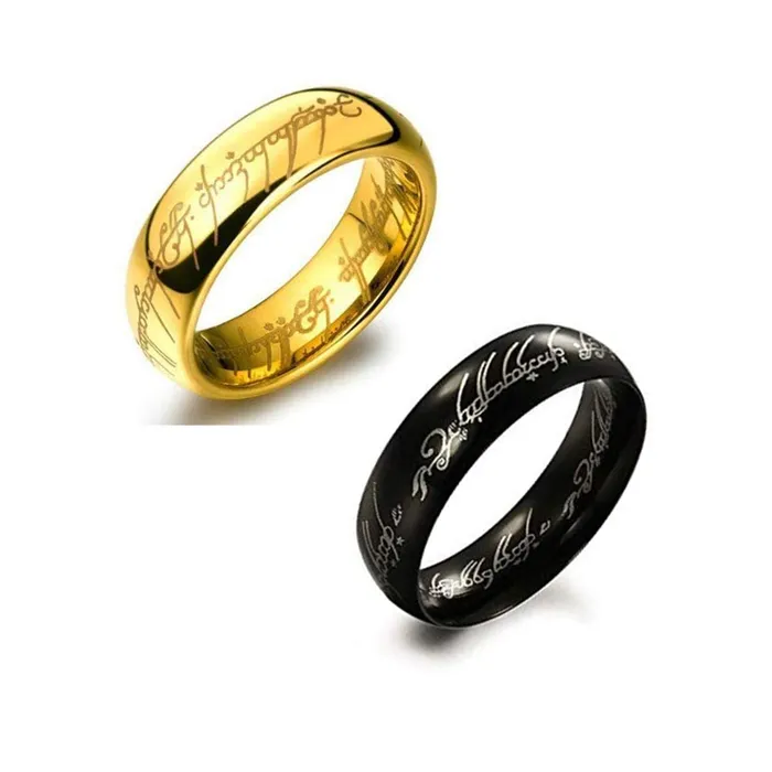 Yellow Chimes Combo Black Gold Rings For Men Pack of 2 Stainless Steel Men Rings Black Gold Finger Rings for Boys Ideal Gift For Men and Boys Yellow Chimes Earrings
