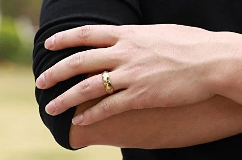 Yellow Chimes Combo Black Gold Rings For Men Pack of 2 Stainless Steel Men Rings Black Gold Finger Rings for Boys Ideal Gift For Men and Boys Yellow Chimes Earrings