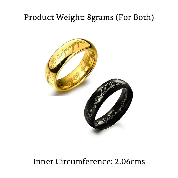 Yellow Chimes Combo Black Gold Rings For Men Pack of 2 Stainless Steel Men Rings Black Gold Finger Rings for Boys Ideal Gift For Men and Boys Yellow Chimes Earrings