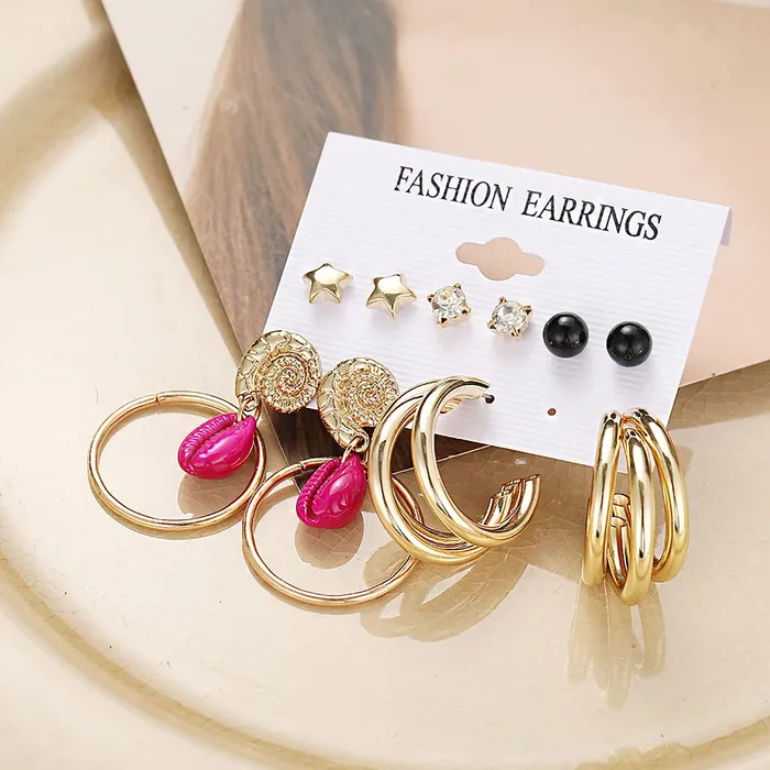 Yellow Chimes Combo Earrings for Women Set of 5 Pairs Gold Plated Combo Studs Hoop Earrings Set For Women And Girls Yellow Chimes Bracelets