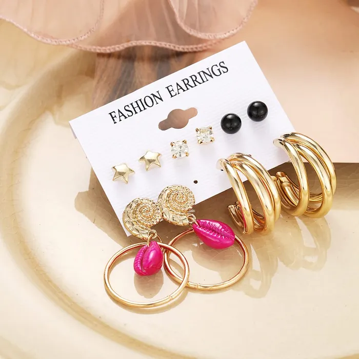 Yellow Chimes Combo Earrings for Women Set of 5 Pairs Gold Plated Combo Studs Hoop Earrings Set For Women And Girls Yellow Chimes Bracelets
