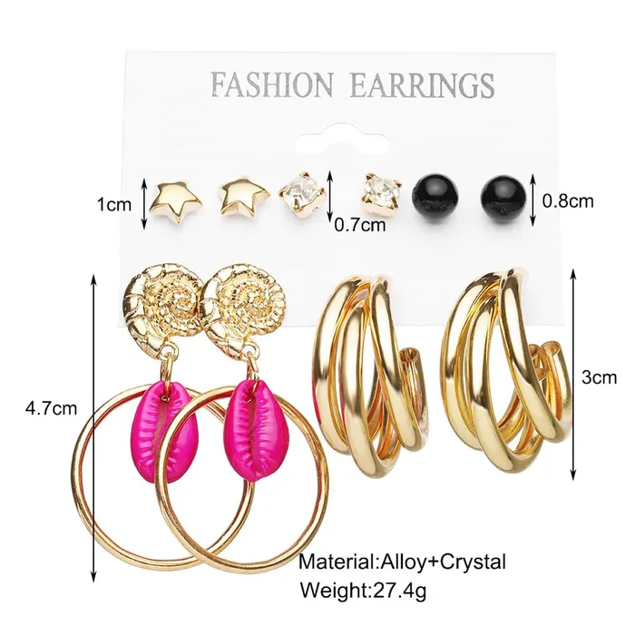 Yellow Chimes Combo Earrings for Women Set of 5 Pairs Gold Plated Combo Studs Hoop Earrings Set For Women And Girls Yellow Chimes Bracelets