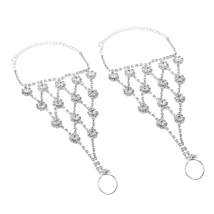 Yellow Chimes Crystal Anklets with Toe Ring for Women Beach Anklet Chain with White Crystals Ladys Beach Wedding Foot Jewelry For Women and Girls Yellow Chimes Earrings