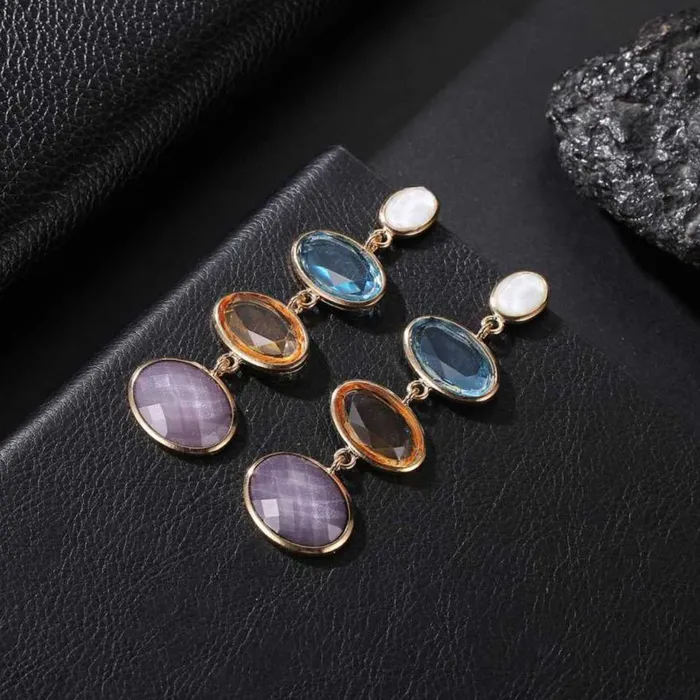 Yellow Chimes Crystal Danglers Earrings for Women Multicolor Earrings for Girls Gold Plated Fashion Women Earrings Long Dangler Earrings Birthday Gift For Girls Anniversary Gift for Wife Yellow Chimes Earrings