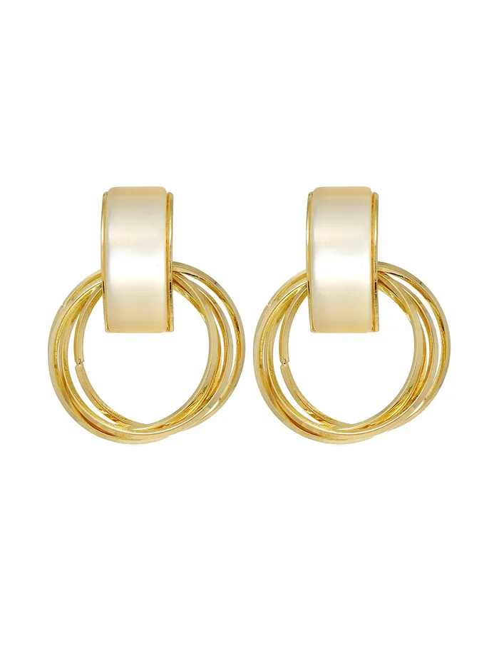 Yellow Chimes Earrings for Women and Girls Drop Earrings Gold Plated Circle Shaped Drop Earrings Birthday Gift for girls and women Anniversary Gift for Wife Yellow Chimes Earrings