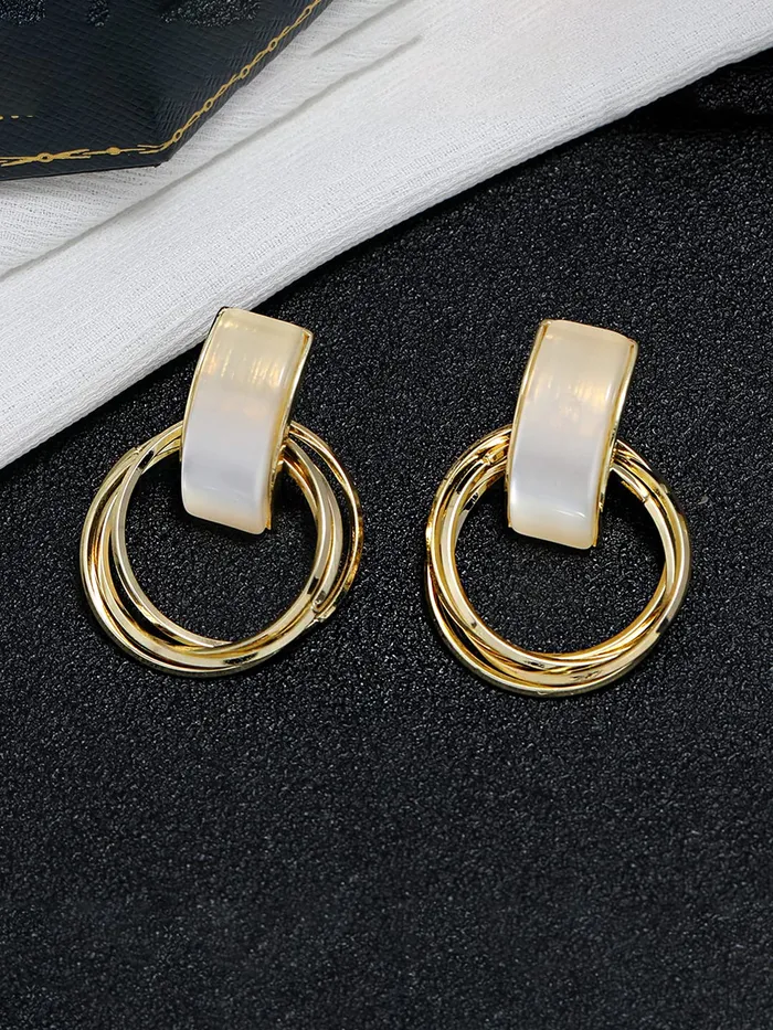 Yellow Chimes Earrings for Women and Girls Drop Earrings Gold Plated Circle Shaped Drop Earrings Birthday Gift for girls and women Anniversary Gift for Wife Yellow Chimes Earrings