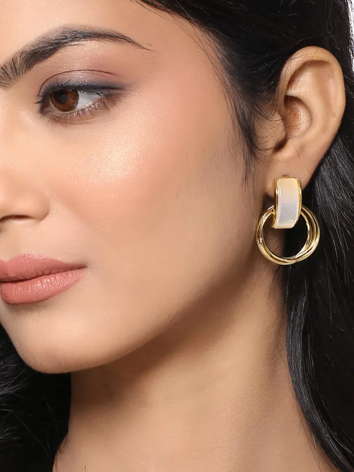 Yellow Chimes Earrings for Women and Girls Drop Earrings Gold Plated Circle Shaped Drop Earrings Birthday Gift for girls and women Anniversary Gift for Wife Yellow Chimes Earrings