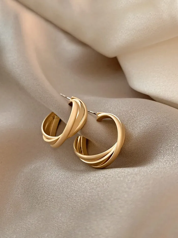 Yellow Chimes Earrings for Women and Girls Golden Hoops Earrings Gold Plated Twisted Layered Hoop Earrings for Women Birthday Gift for girls and women Anniversary Gift for Wife Yellow Chimes Bracelets