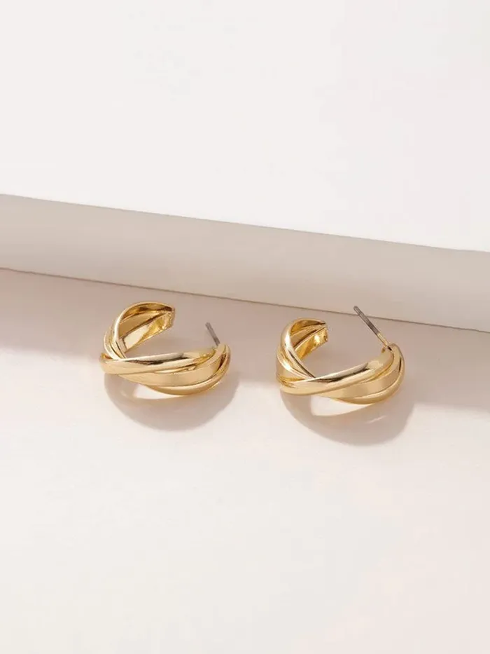 Yellow Chimes Earrings for Women and Girls Golden Hoops Earrings Gold Plated Twisted Layered Hoop Earrings for Women Birthday Gift for girls and women Anniversary Gift for Wife Yellow Chimes Bracelets