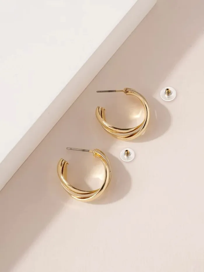 Yellow Chimes Earrings for Women and Girls Golden Hoops Earrings Gold Plated Twisted Layered Hoop Earrings for Women Birthday Gift for girls and women Anniversary Gift for Wife Yellow Chimes Bracelets
