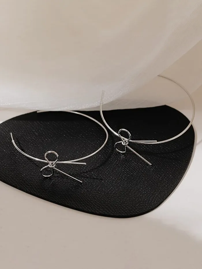Yellow Chimes Earrings for Women and Girls Hoop Earrings for Girls Silver Toned Bow Designed Hoop Earrings Birthday Gift for girls and women Anniversary Gift for Wife Yellow Chimes Earrings