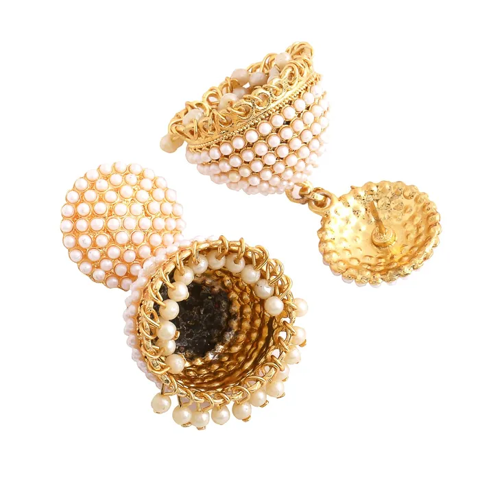 Yellow Chimes Earrings for Women and Girls Traditional Golden Jhumka Earrings for Women Gold Plated Mothi Studded Jhumki Earrings Birthday Gift for Girls Women Anniversary Gift for Wife Yellow Chimes Earrings