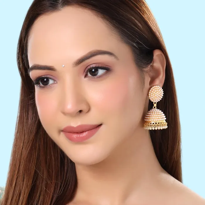 Yellow Chimes Earrings for Women and Girls Traditional Golden Jhumka Earrings for Women Gold Plated Mothi Studded Jhumki Earrings Birthday Gift for Girls Women Anniversary Gift for Wife Yellow Chimes Earrings