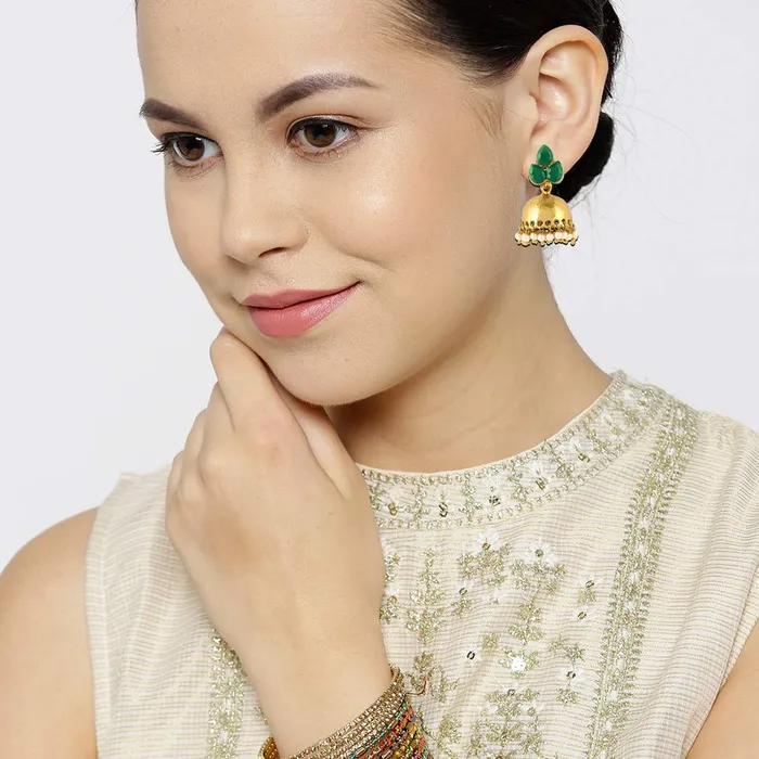 Yellow Chimes Earrings for Women and Girls Traditional Jhumka Gold Plated Earring Accessories Jewellery for Women Birthday Gift for Girls and Women Anniversary Gift for Wife Yellow Chimes Earrings