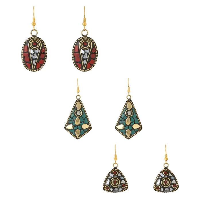 Yellow Chimes Earrings for Women and Girls Traditional Meenakari Drop Gold Tone Laac Desiged set of 3 pairs Drop Earrings Birthday Gift for girls and women Anniversary Gift for Wife Yellow Chimes Rings Yellow Chimes Earrings for Women and Girls Traditional Meenakari Drop Gold Tone Laac Desiged set of 3 pairs Drop Earrings Birthday Gift for girls and women Anniversary Gift for Wife Yellow Chimes Rings