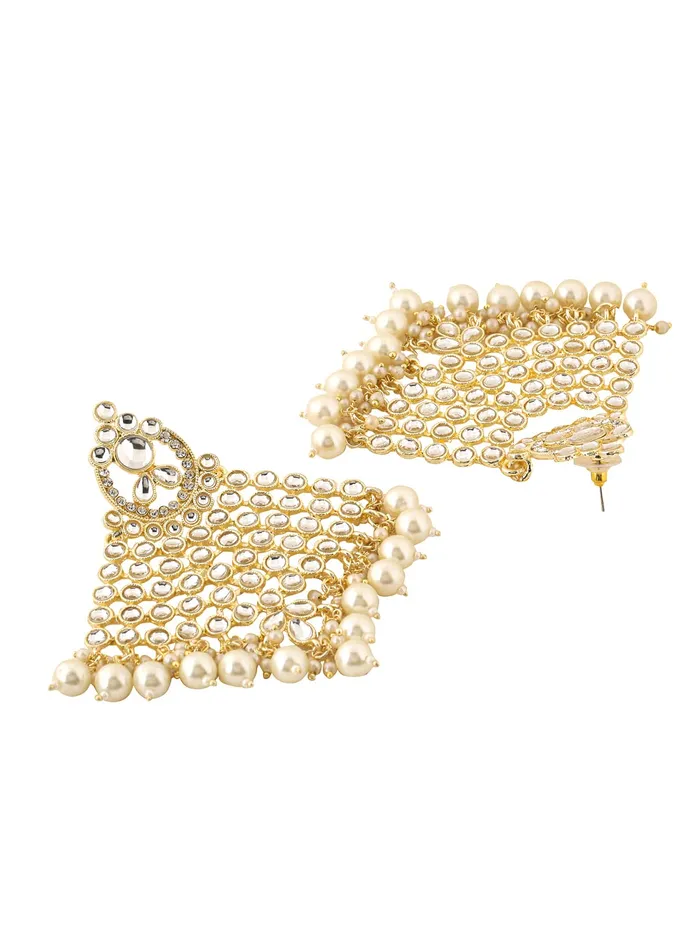 Yellow Chimes Earrings for Women Gold Toned Kundan Studded Multilayer Pearl Drop Dangler Earrings for Women and Girls Yellow Chimes Bracelets