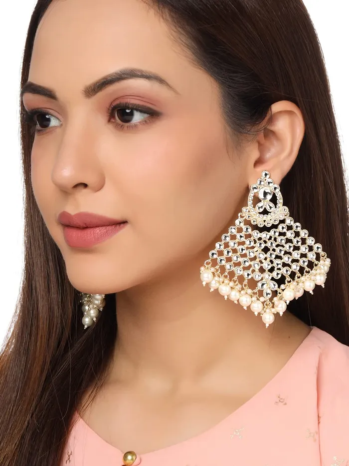 Yellow Chimes Earrings for Women Gold Toned Kundan Studded Multilayer Pearl Drop Dangler Earrings for Women and Girls Yellow Chimes Bracelets