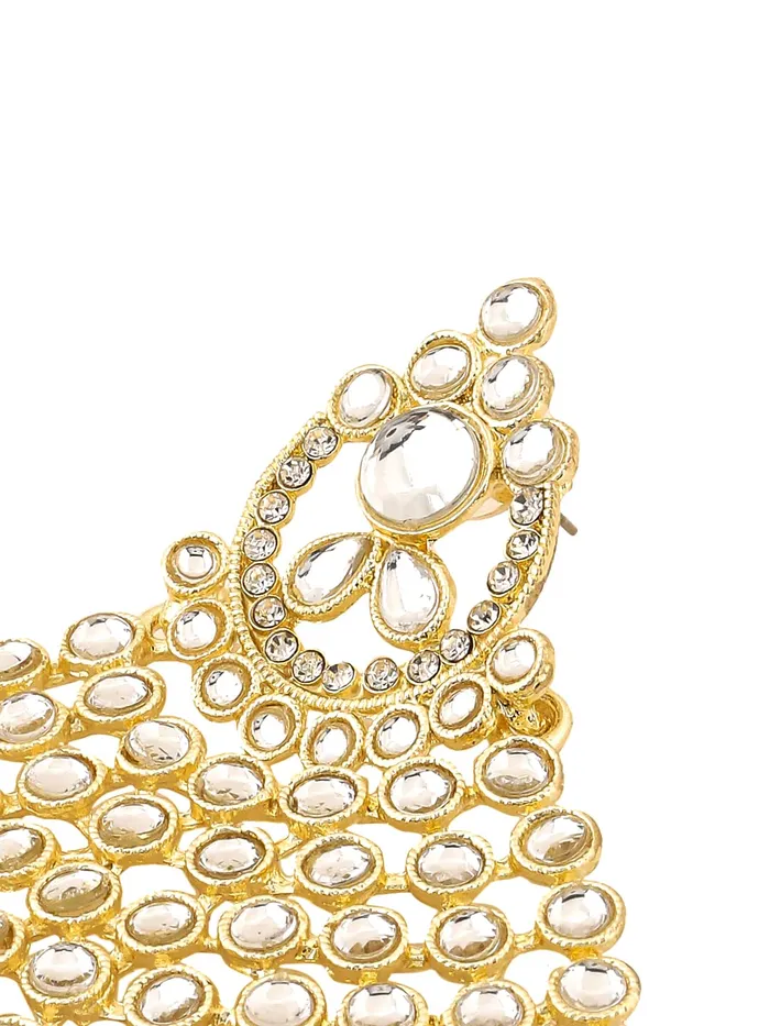 Yellow Chimes Earrings for Women Gold Toned Kundan Studded Multilayer Pearl Drop Dangler Earrings for Women and Girls Yellow Chimes Bracelets