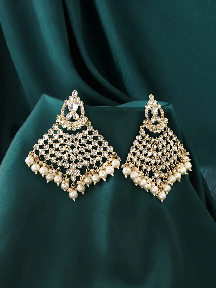 Yellow Chimes Earrings for Women Gold Toned Kundan Studded Multilayer Pearl Drop Dangler Earrings for Women and Girls Yellow Chimes Bracelets