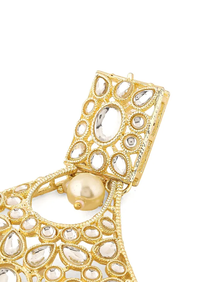 Yellow Chimes Earrings for Women Gold Toned Kundan Studded Multilayer Pearl Drop Dangler Earrings for Women and Girls Yellow Chimes Earrings