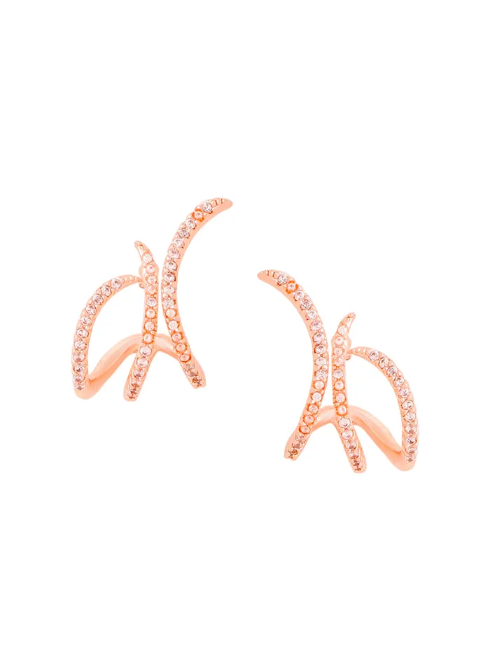 Yellow Chimes Earrings Rose Gold Stud Earrings for Women Crystal Studded Fashion 15 cm Rose Gold Yellow Chimes Earrings Rose Gold Stud Earrings for Women Crystal Studded Fashion 15 cm Rose Gold