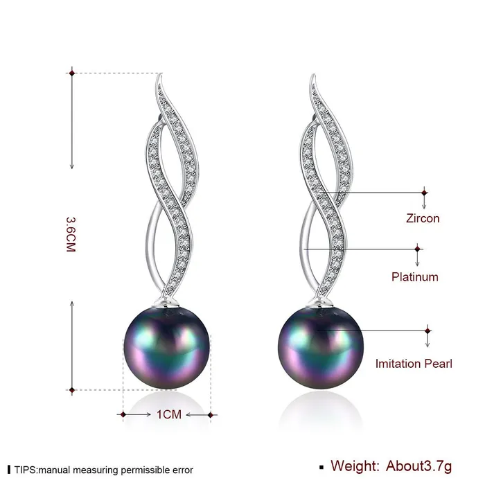 Yellow Chimes Earrings Yellow Chimes A5 Grade Crystal Platinum Plated Pearl Dangler Earrings for Women Girls
