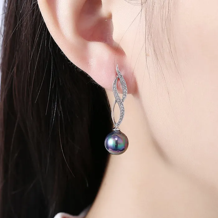 Yellow Chimes Earrings Yellow Chimes A5 Grade Crystal Platinum Plated Pearl Dangler Earrings for Women Girls