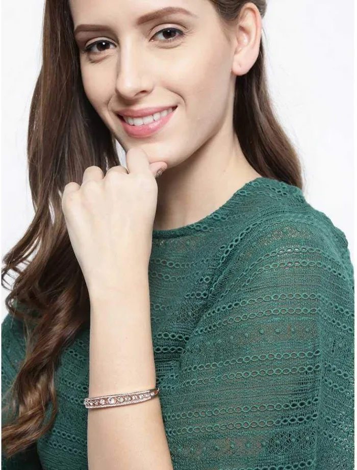 Yellow Chimes Earrings Yellow Chimes Bracelets for Women Combo of 2 Pcs Multicolor Cubic Zircon Cuff Kada Bracelets for Women and Girls