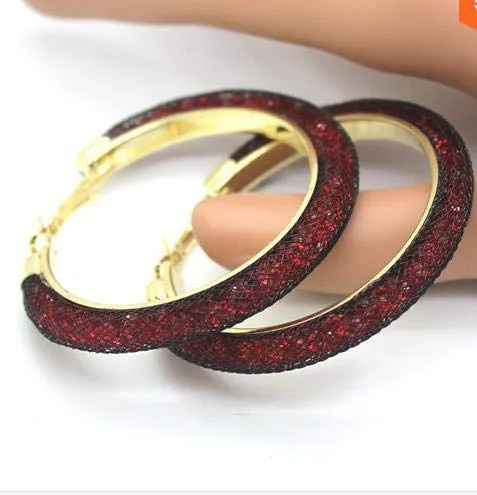 Yellow Chimes Earrings Yellow Chimes Combo of 2 Pair Exclusive CrystalFilled Stylish Maroon Base Metal Fashion Hoops Earrings for Women