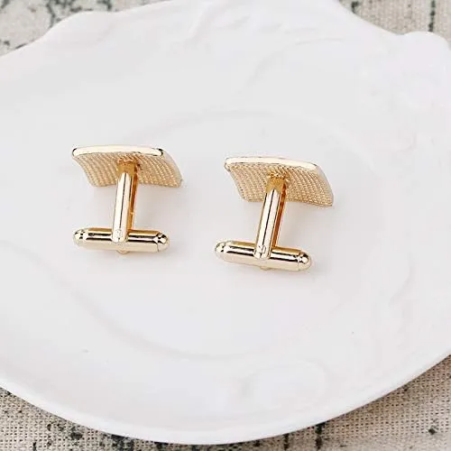 Yellow Chimes Earrings Yellow Chimes Cufflinks for Men Cuff Links Stainless Steel Crystal Studded Square Cufflinks for Men and Boys