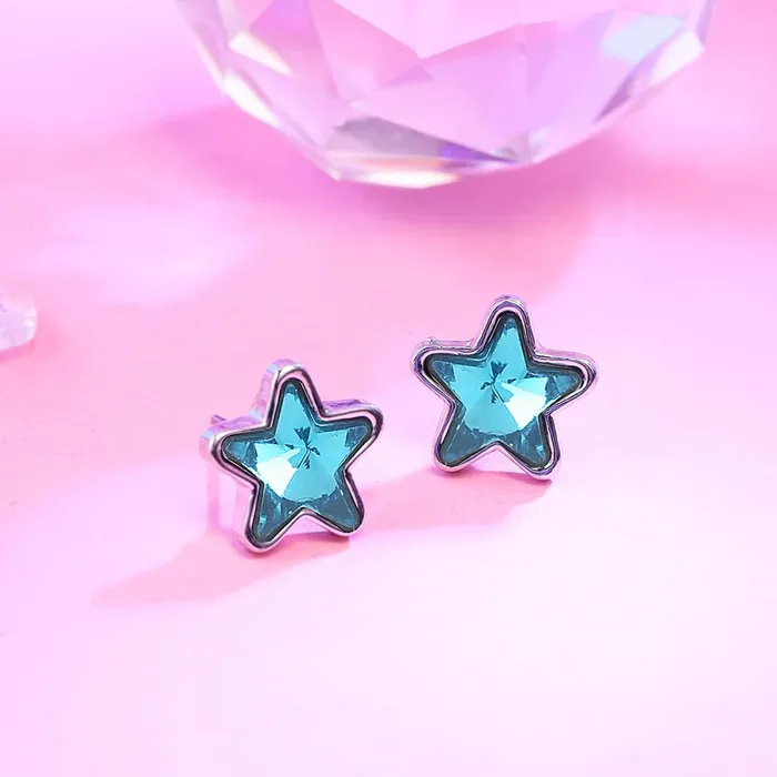 Yellow Chimes Earrings Yellow Chimes Earrings for Women and Girls Crystal Studs Silver Tone Star Designed stud Earrings Birthday Gift for girls and women Anniversary Gift for Wife