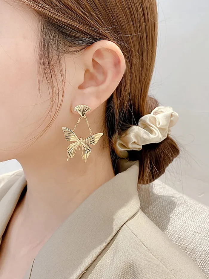 Yellow Chimes Earrings Yellow Chimes Earrings for Women and Girls Drop Earrings for Girls Gold Toned Hanging Butterfly Designed Drop Earrings Birthday Gift for girls and women Anniversary Gift for Wife
